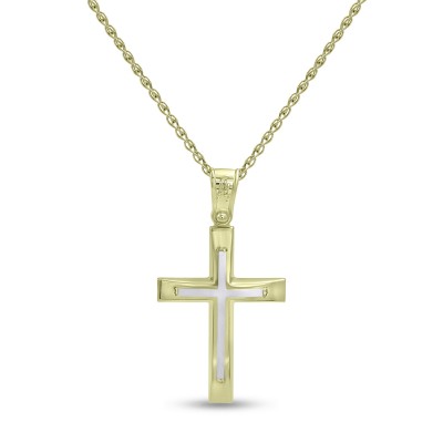 Σταυρός Με Αλυσίδα,Χρυσός,14 Καράτια oro2853 Σταυρός Με Αλυσίδα,Χρυσός,14 Καράτια oro2853