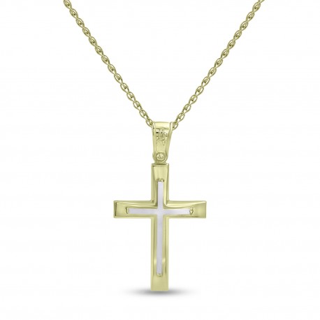 Σταυρός Με Αλυσίδα,Χρυσός,14 Καράτια oro2853 