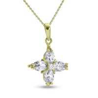 Σταυρός Με Αλυσίδα,Χρυσός,14 Καράτια Με Λευκό Ζιργκόν oro2843