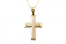Σταυρός Triantos Χρυσός 14 Καράτια Με Αλυσίδα oro370