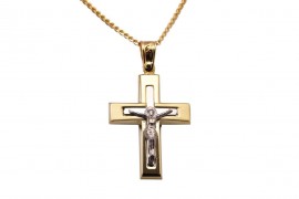 Σταυρός Ανδρικός Χρυσός 14 Καράτια Με Αλυσίδα oro321