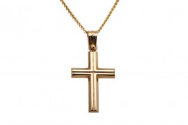 Σταυρός Ανδρικός Χρυσός 14 Καράτια Με Αλυσίδα oro322