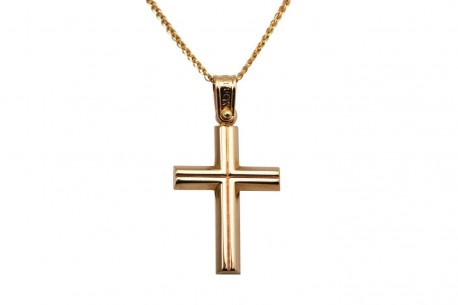 Σταυρός Ανδρικός Χρυσός 14 Καράτια Με Αλυσίδα oro322 