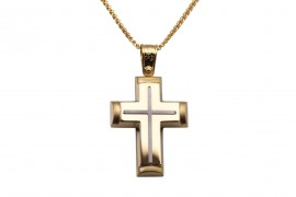 Σταυρός Ανδρικός Χρυσός 14 Καράτια Με Αλυσίδα oro326