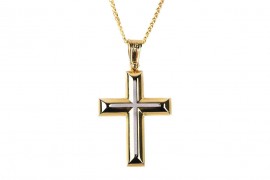 Σταυρός Ανδρικός Χρυσός 14 Καράτια Με Αλυσίδα oro331