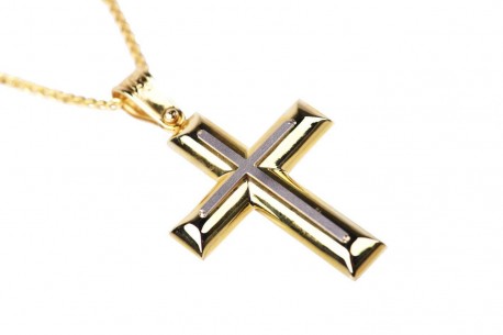 Σταυρός Ανδρικός Χρυσός 14 Καράτια Με Αλυσίδα oro331 