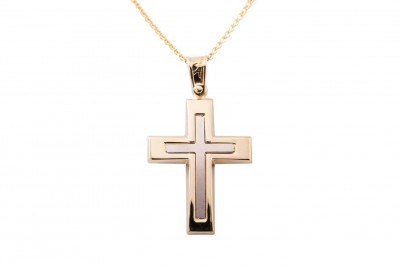 Σταυρός Ανδρικός Χρυσός 14 Καράτια Με Αλυσίδα oro312