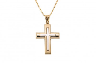Σταυρός Ανδρικός Χρυσός 14 Καράτια Με Αλυσίδα oro313