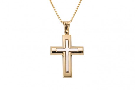 Σταυρός Ανδρικός Χρυσός 14 Καράτια Με Αλυσίδα oro313 