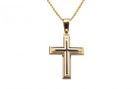 Σταυρός Ανδρικός Χρυσός 14 Καράτια Με Αλυσίδα oro346