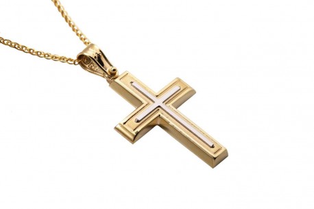 Σταυρός Ανδρικός Χρυσός 14 Καράτια Με Αλυσίδα oro346 