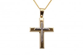 Σταυρός Με Αλυσίδα Γυναικείος Χρυσός 14 Καράτια Με Ζιργκόν oro342