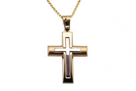 Σταυρός Ανδρικός Χρυσός 14 Καράτια Με Αλυσίδα oro348 