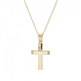 Σταυρός Ανδρικός Χρυσός 14 Καράτια Με Αλυσίδα oro791