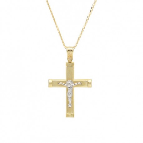 Σταυρός Ανδρικός Χρυσός 14 Καράτια Με Αλυσίδα oro793 