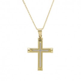 Σταυρός Ανδρικός Χρυσός 14 Καράτια Με Αλυσίδα oro797