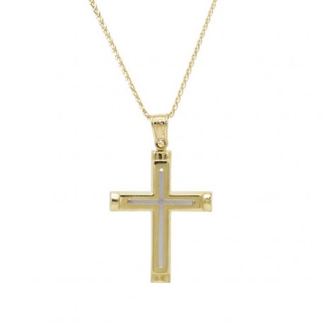 Σταυρός Ανδρικός Χρυσός 14 Καράτια Με Αλυσίδα oro797 