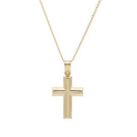 Σταυρός Ανδρικός Χρυσός 14 Καράτια Με Αλυσίδα oro796