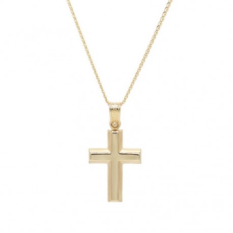 Σταυρός Ανδρικός Χρυσός 14 Καράτια Με Αλυσίδα oro796 