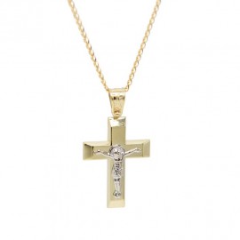 Σταυρός Ανδρικός Χρυσός 14 Καράτια Με Αλυσίδα oro653