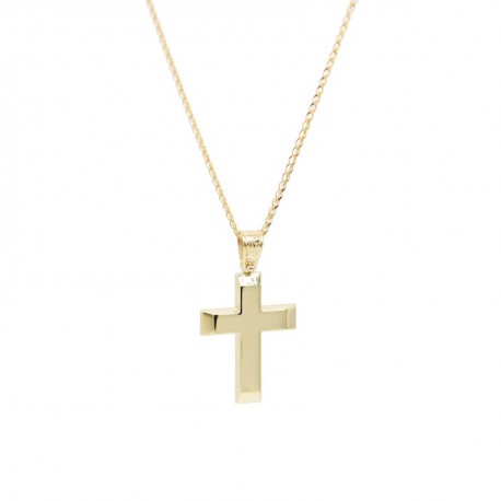 Σταυρός Ανδρικός Χρυσός 14 Καράτια Με Αλυσίδα oro654 