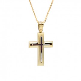 Σταυρός Ανδρικός Χρυσός 14 Καράτια Με Αλυσίδα oro655
