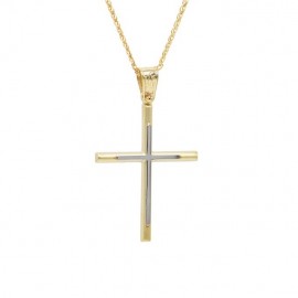 Σταυρός Ανδρικός Χρυσός 14 Καράτια Με Αλυσίδα oro679