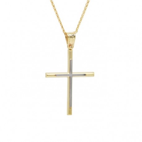 Σταυρός Ανδρικός Χρυσός 14 Καράτια Με Αλυσίδα oro679 