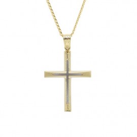 Σταυρός Ανδρικός Χρυσός 14 Καράτια Με Αλυσίδα oro680