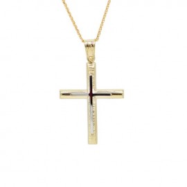 Σταυρός Ανδρικός Χρυσός 14 Καράτια Με Αλυσίδα oro682