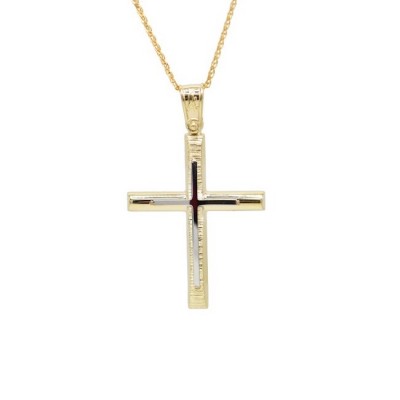 Σταυρός Ανδρικός Χρυσός 14 Καράτια Με Αλυσίδα oro682