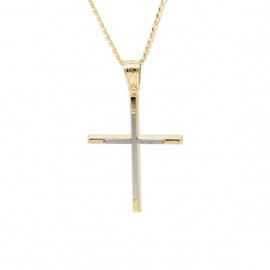 Σταυρός Ανδρικός Χρυσός 14 Καράτια Με Αλυσίδα oro683