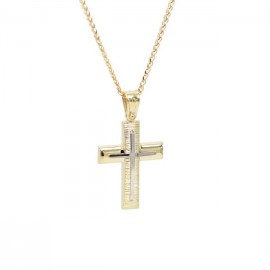 Σταυρός Ανδρικός Χρυσός 14 Καράτια Με Αλυσίδα oro684
