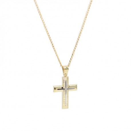 Σταυρός Ανδρικός Χρυσός 14 Καράτια Με Αλυσίδα oro684 