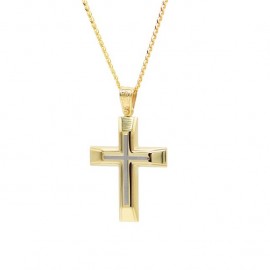 Σταυρός Ανδρικός Χρυσός 14 Καράτια Με Αλυσίδα oro667