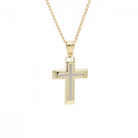 Σταυρός Ανδρικός Χρυσός 14 Καράτια Με Αλυσίδα oro685