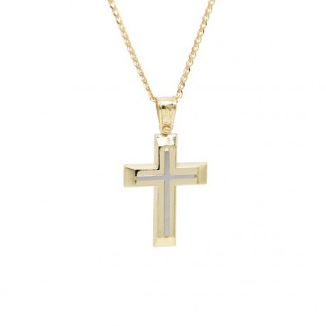 Σταυρός Ανδρικός Χρυσός 14 Καράτια Με Αλυσίδα oro685 