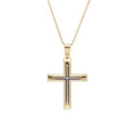 Σταυρός Ανδρικός Χρυσός 14 Καράτια Με Αλυσίδα oro661