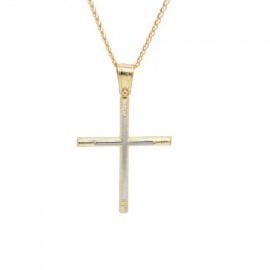 Σταυρός Ανδρικός Χρυσός 14 Καράτια Με Αλυσίδα oro687