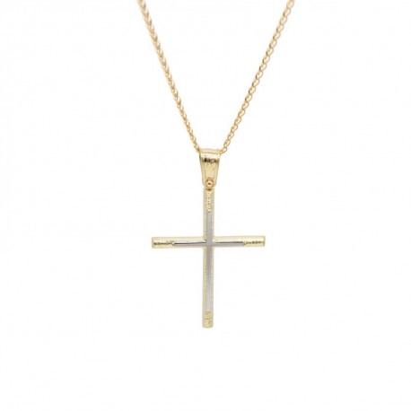 Σταυρός Ανδρικός Χρυσός 14 Καράτια Με Αλυσίδα oro687 