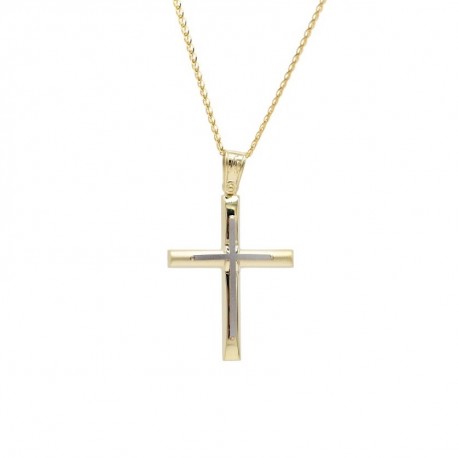 Σταυρός Ανδρικός Χρυσός 14 Καράτια Με Αλυσίδα oro688 