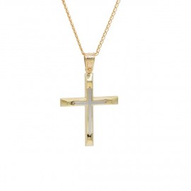 Σταυρός Ανδρικός Χρυσός 14 Καράτια Με Αλυσίδα oro664