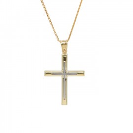 Σταυρός Ανδρικός Χρυσός 14 Καράτια Με Αλυσίδα oro665