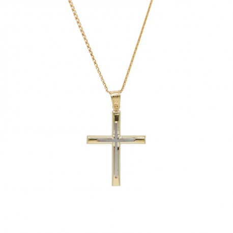 Σταυρός Ανδρικός Χρυσός 14 Καράτια Με Αλυσίδα oro665 
