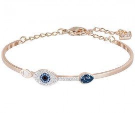 SWAROVSKI DUO EVIL EYE Βραχιόλι Επιπλατινωμένο-Ροζ Χρυσό Μάτι 5171991