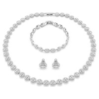 Swarovski Σετ Una Angelic Σετ (3), Στρογγυλή κοπή, Λευκό, Επιμετάλλωση ροδίου 5367853