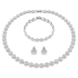 Swarovski Σετ Una Angelic Σετ (3), Στρογγυλή κοπή, Λευκό, Επιμετάλλωση ροδίου 5367853