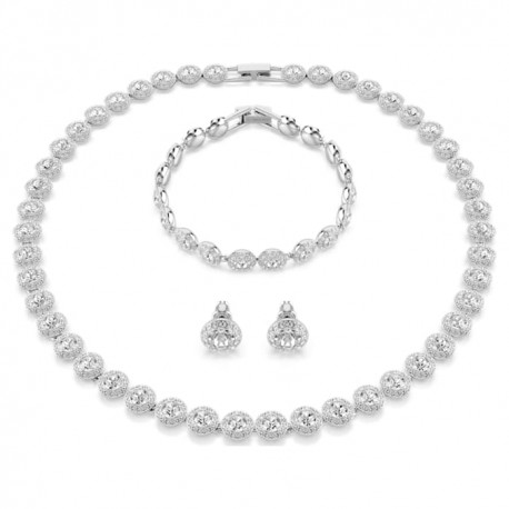 Swarovski Σετ Una Angelic Σετ (3), Στρογγυλή κοπή, Λευκό, Επιμετάλλωση ροδίου 5367853 