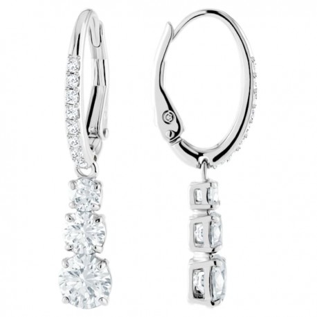 Swarovski Σκουλαρίκια Attract Trilogy, Λευκά, Επιμετάλλωση ροδίου 5416155 