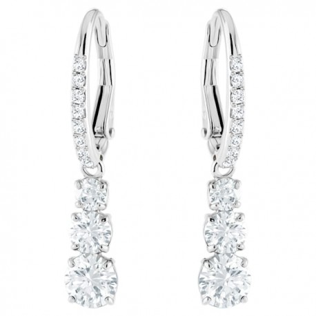 Swarovski Σκουλαρίκια Attract Trilogy, Λευκά, Επιμετάλλωση ροδίου 5416155 